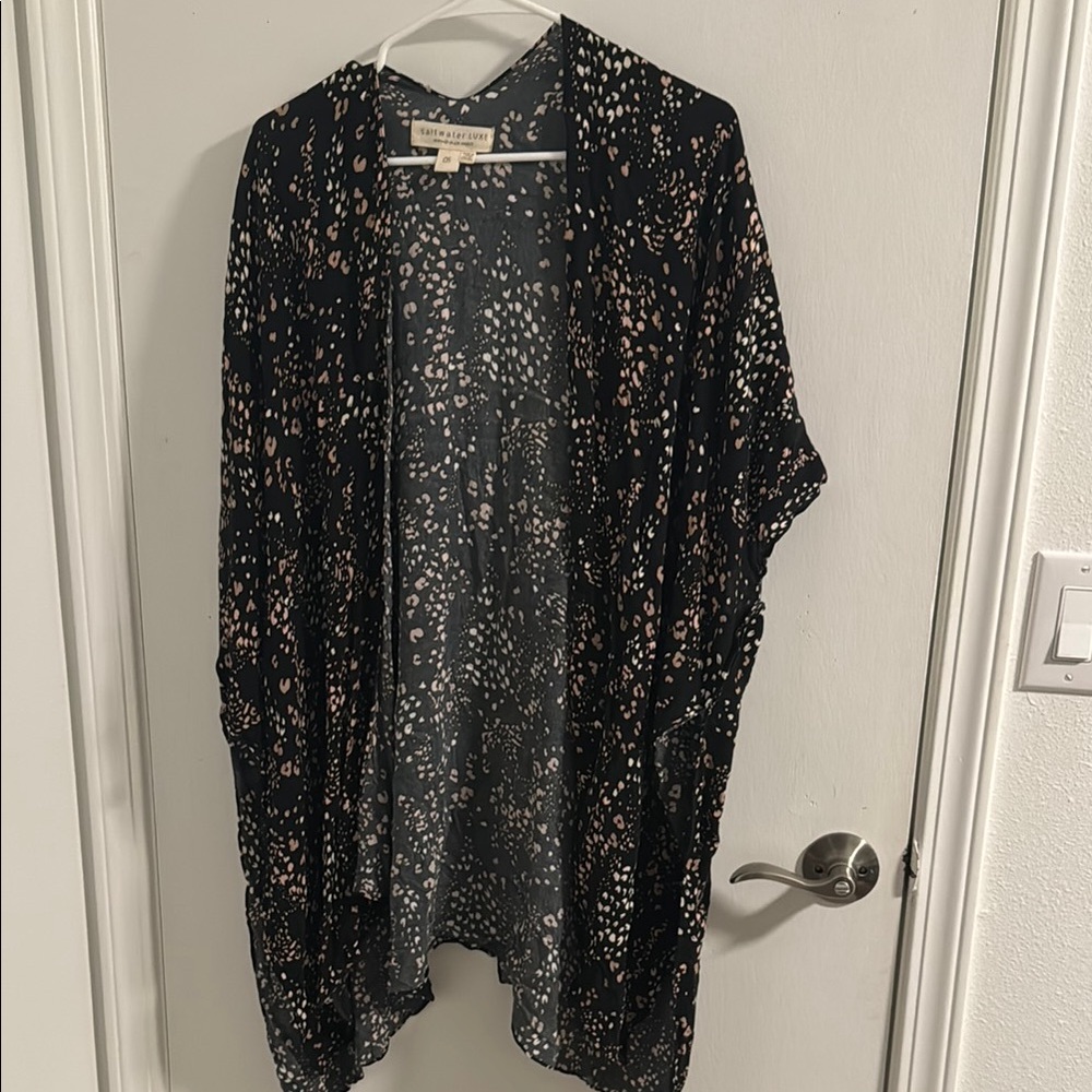 Saltwater Luxe black gold and cream Kimono - one size / OS